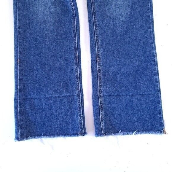 Talbots Womens Straight Leg Crop Blue Jeans Size 4 Raw Hem - Picture 6 of 8
